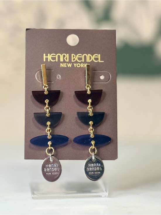henri bendel Jewelry - Henri Bendel Multi-Tone Dangle Earrings - Burgundy, Navy, Blue NWT